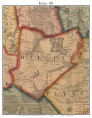 Halifax, Massachusetts 1857 Old Town Map Custom Print - Plymouth Co.