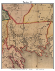 Wareham, Massachusetts 1857 Old Town Map Custom Print - Plymouth Co.