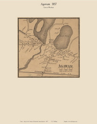 Agawam Village, Massachusetts 1857 Old Town Map Custom Print - Plymouth Co.