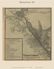 Wareham Narrows Village, Massachusetts 1857 Old Town Map Custom Print - Plymouth Co.