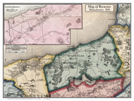 Brewster Poster Map, 1858 Barnstable Co. MA