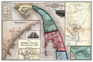 Wellfleet, Truro, & Provincetown Poster Map, 1858 Barnstable Co. MA