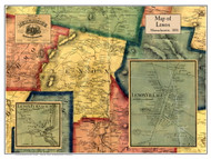 Lenox Poster Map, 1858 Berkshire Co. MA