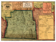 Sheffield Poster Map, 1858 Berkshire Co. MA