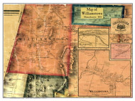 Williamstown Poster Map, 1858 Berkshire Co. MA