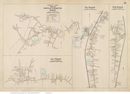 Waquoit, East Falmouth, West Falmouth & Noth Falmouth, Massachusetts 1910 Old Town Map Reprint - Barnstable Co.