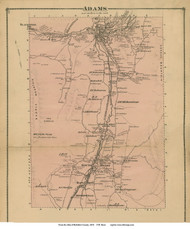 Adams, Massachusetts 1876 Old Town Map Reprint - Berkshire Co.
