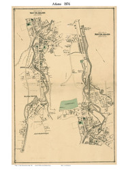 South Adams, Massachusetts 1876 Old Town Map Reprint - Berkshire Co.