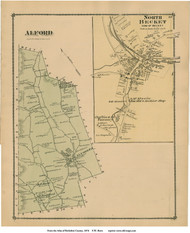Alford & North Becket, Massachusetts 1876 Old Town Map Reprint - Berkshire Co.