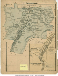 Cheshire & Cheshire Harbor, Massachusetts 1876 Old Town Map Reprint - Berkshire Co.