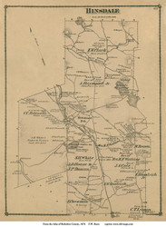 Hinsdale, Massachusetts 1876 Old Town Map Reprint - Berkshire Co.