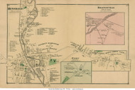 Hinsdale Village, Braytonville & Peru Village, Massachusetts 1876 Old Town Map Reprint - Berkshire Co.