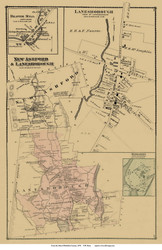 New Ashford & Lanesborough, Lanesborough Village, Beaver Mill & Berkshire, Massachusetts 1876 Old Town Map Reprint - Berkshire Co.