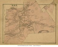 Lee, Massachusetts 1876 Old Town Map Reprint - Berkshire Co.