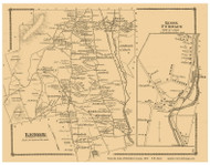 Lenox & Lenox Furnace, Massachusetts 1876 Old Town Map Reprint - Berkshire Co.