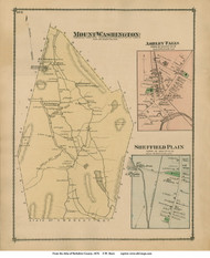 Mount Washington, Ashley Falls & Sheffield Plain, Massachusetts 1876 Old Town Map Reprint - Berkshire Co.