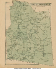 New Marlborough, Massachusetts 1876 Old Town Map Reprint - Berkshire Co.