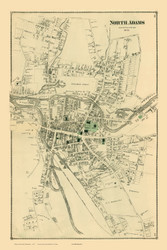 North Adams, Massachusetts 1876 Old Town Map Reprint - Berkshire Co.
