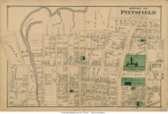 Northern Section of Pittsfield City, Massachusetts 1876 Old Town Map Reprint - Berkshire Co.
