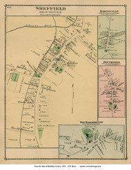 Sheffield Village, Hartsville, Southfield & New Marlborough Village, Massachusetts 1876 Old Town Map Reprint - Berkshire Co.