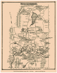 Stockbridge, Massachusetts 1876 Old Town Map Reprint - Berkshire Co.