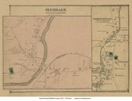 Glendale & Curtisville - Stockbridge, Massachusetts 1876 Old Town Map Reprint - Berkshire Co.