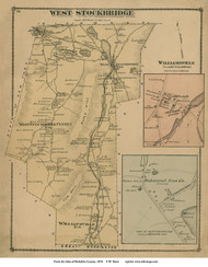 West Stockbridge, Williamsville & Richmond Iron Co., Massachusetts 1876 Old Town Map Reprint - Berkshire Co.