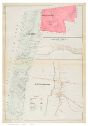 Hancock & New Ashford Towns, Lanesboro & Hancock Village, Massachusetts 1904 Old Town Map Reprint - Berkshire Co.