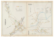 Hinsdale, Glendale & Interlaken Villages, Massachusetts 1904 Old Town Map Reprint - Berkshire Co.