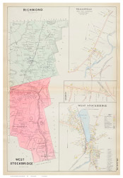 Richmond & West Stockbridge Towns, Williamsville, Richmond & West Stockbridge Villages, Massachusetts 1904 Old Town Map Reprint - Berkshire Co.