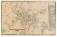 Amesbury & Salisbury Mills, Massachusetts 1872 Old Town Map Reprint - Essex Co.