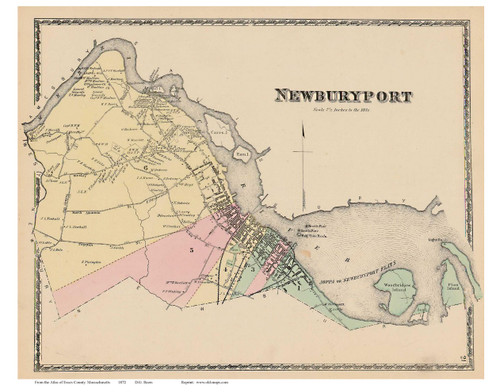 Newburyport Massachusetts 1872 Old Town Map Reprint Essex Co OLD MAPS newburyport-massachusetts-1872-old-town-map-reprint-essex-co-old-maps