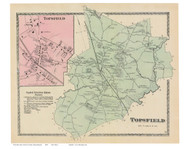 Topsfield, Topsfield Village, Massachusetts 1872 Old Town Map Reprint - Essex Co.