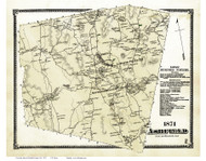 Ashfield, Massachusetts 1871 Old Town Map Reprint - Franklin Co.