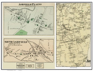 Ashfield Plains & North Ashfield, Massachusetts 1871 Old Town Map Reprint - Franklin Co.