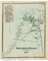 Bernardston Village, Massachusetts 1871 Old Town Map Reprint - Franklin Co.