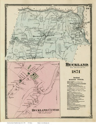 Buckland & Buckland Centre, Massachusetts 1871 Old Town Map Reprint - Franklin Co.
