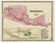 Charlemont & Charlemont Village, Massachusetts 1871 Old Town Map Reprint - Franklin Co.