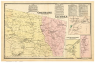 Coleraine and Leyden, Massachusetts 1871 Old Town Map Reprint - Franklin Co.