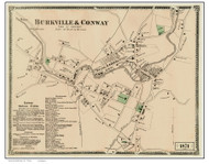 Burkville & Conway Village, Massachusetts 1871 Old Town Map Reprint - Franklin Co.