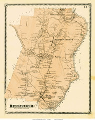 Deerfield, Massachusetts 1871 Old Town Map Reprint - Franklin Co.