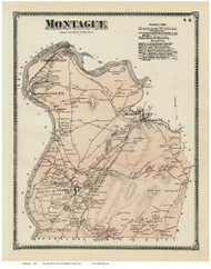 Montague, Massachusetts 1871 Old Town Map Reprint - Franklin Co.