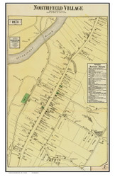 Northfield Village, Massachusetts 1871 Old Town Map Reprint - Franklin Co.