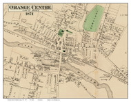 Orange Centre, Massachusetts 1871 Old Town Map Reprint - Franklin Co.
