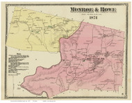 Monroe & Rowe, Massachusetts 1871 Old Town Map Reprint - Franklin Co.