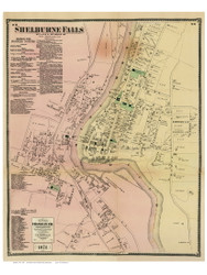 Shelburne Falls, Massachusetts 1871 Old Town Map Reprint - Franklin Co.