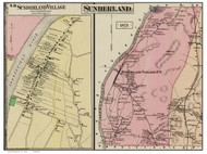 Sunderland & Sunderland Village, Massachusetts 1871 Old Town Map Reprint - Franklin Co.