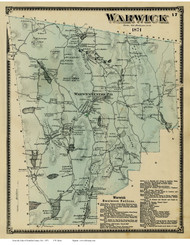 Warwick, Massachusetts 1871 Old Town Map Reprint - Franklin Co.
