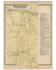 Wilbraham, Massachusetts 1870 Old Town Map Reprint - Hampden Co.