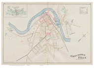 Chicopee Falls, Massachusetts 1894 Old Town Map Reprint - Hampden Co.